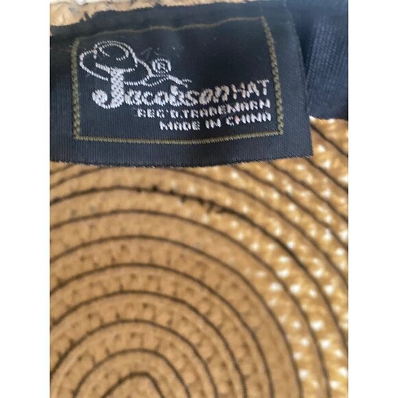 Jacobsons Tan Black Woven Floppy Sun Hat One Size - Picture 5 of 6